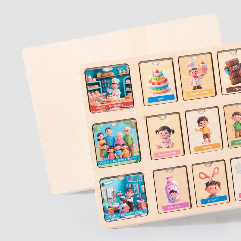 Wooden Early Childhood Education Logical Thinking Puzzle Matching Board Animal Fruit Cognitive Puzzle Educational Toy - Image 4